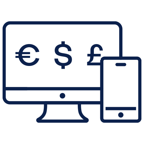 Experlogix Icons-Monitor and Phone Money-Indigo
