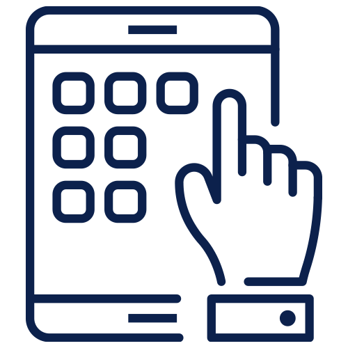 User friendly tablet interface icon