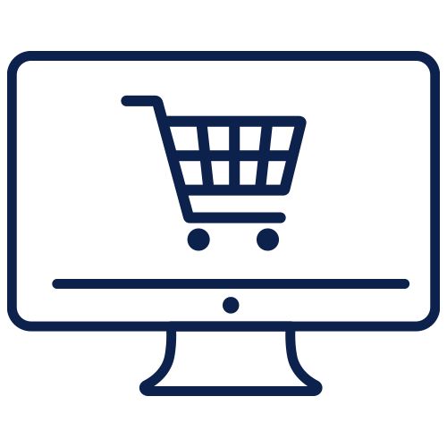 Ecommerce on a desktop monitor icon