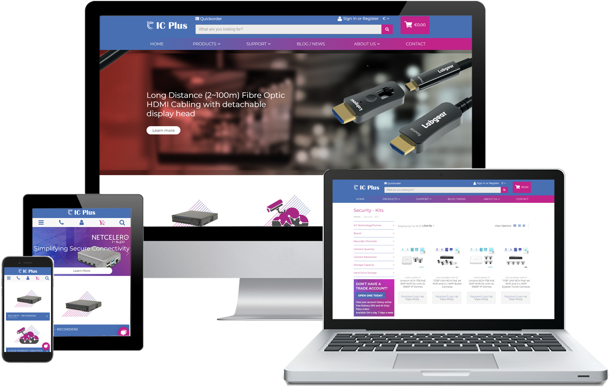 Experlogix Digital Commerce distributor screenshot in a variety of devices shown.